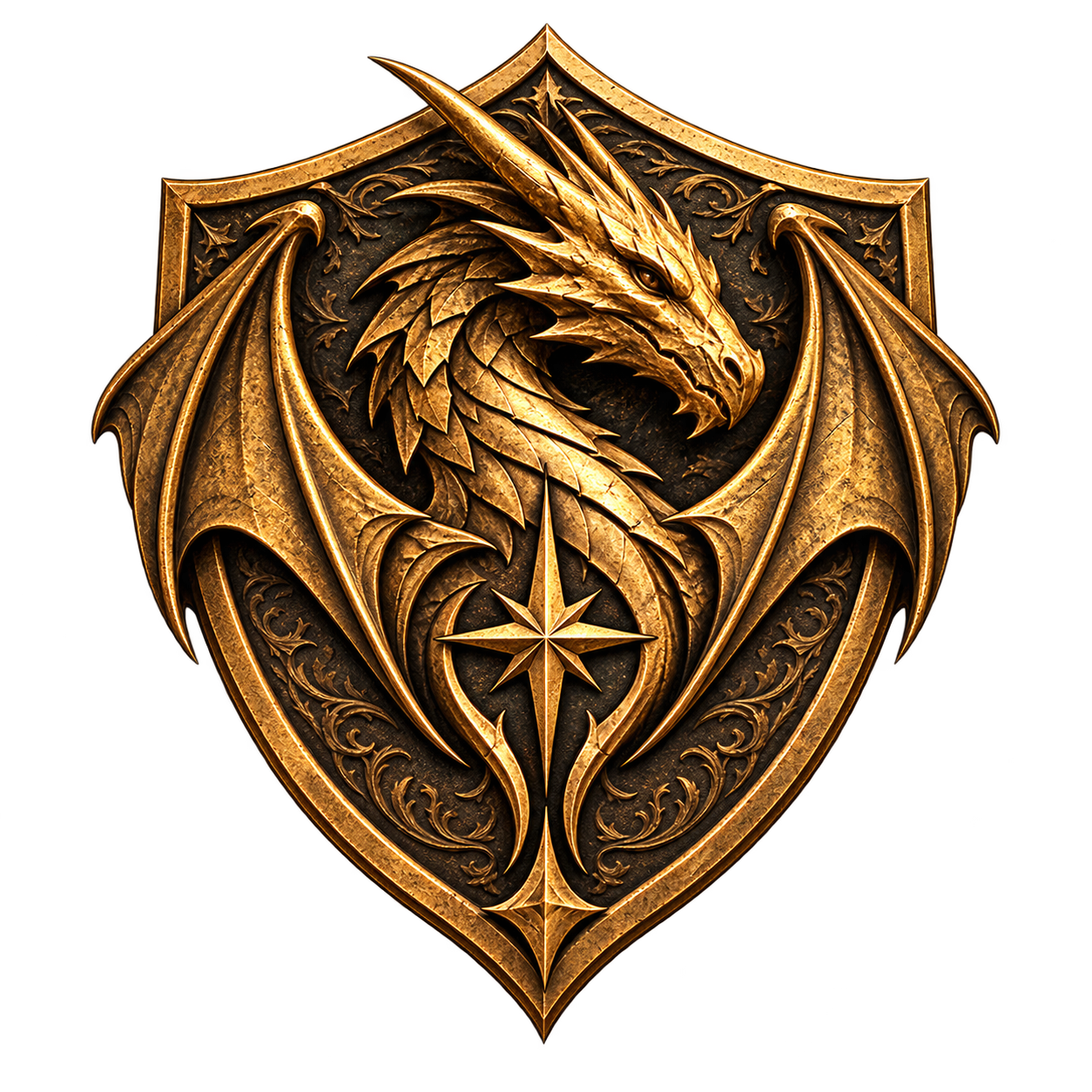 Drakesigil Studios golden dragon shield emblem