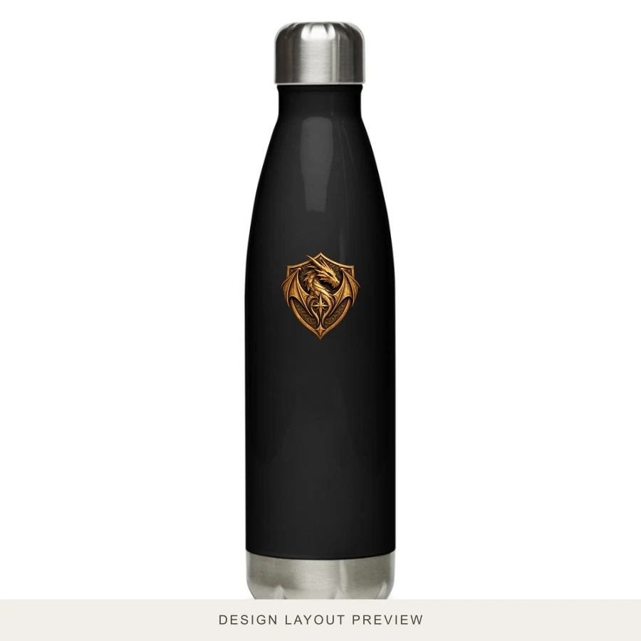 Studio Sigil Insulated Bottle with official dragon shield, design placement preview