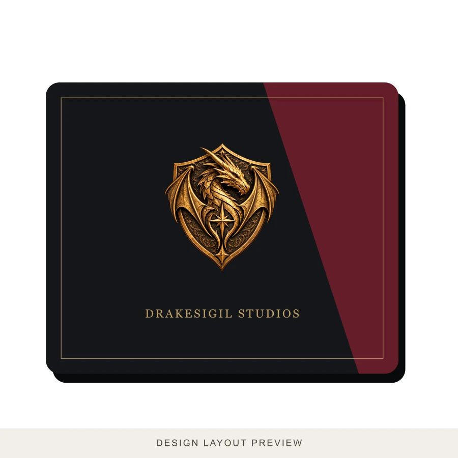 Studio Sigil Mouse Pad with official dragon shield, design placement preview