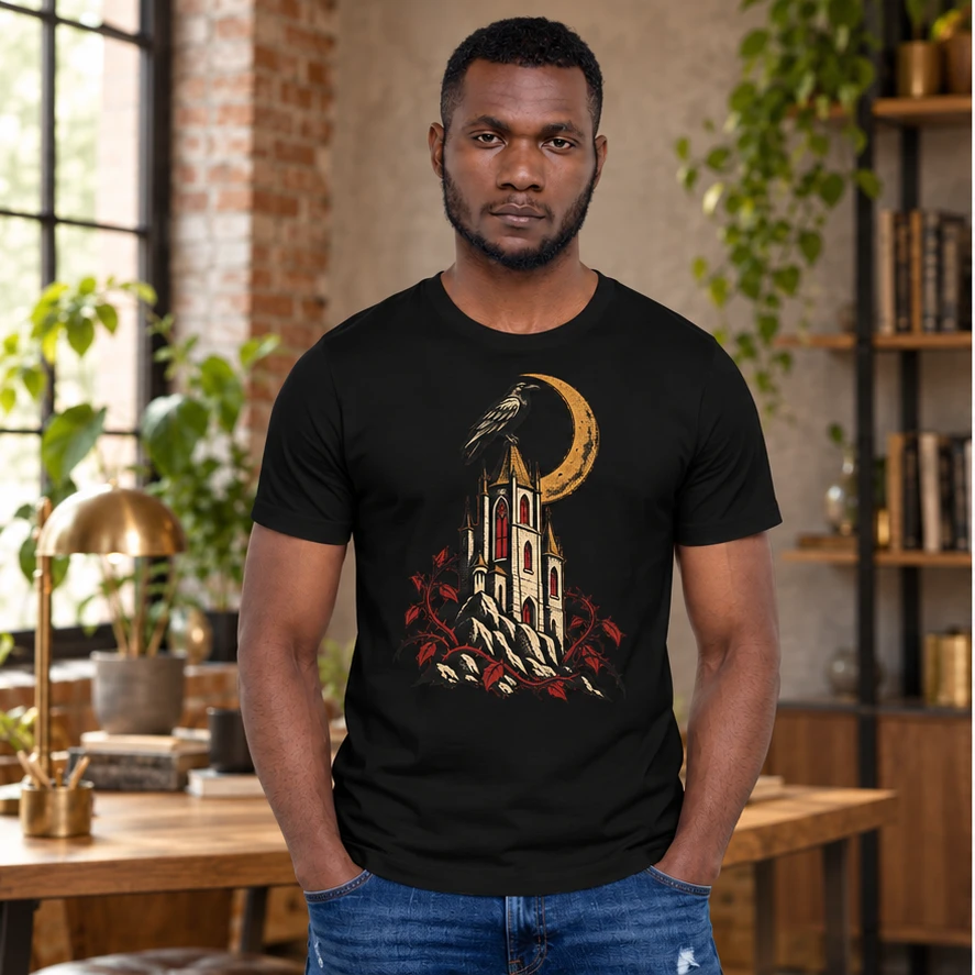 Moonlit Citadel T-Shirt front design preview