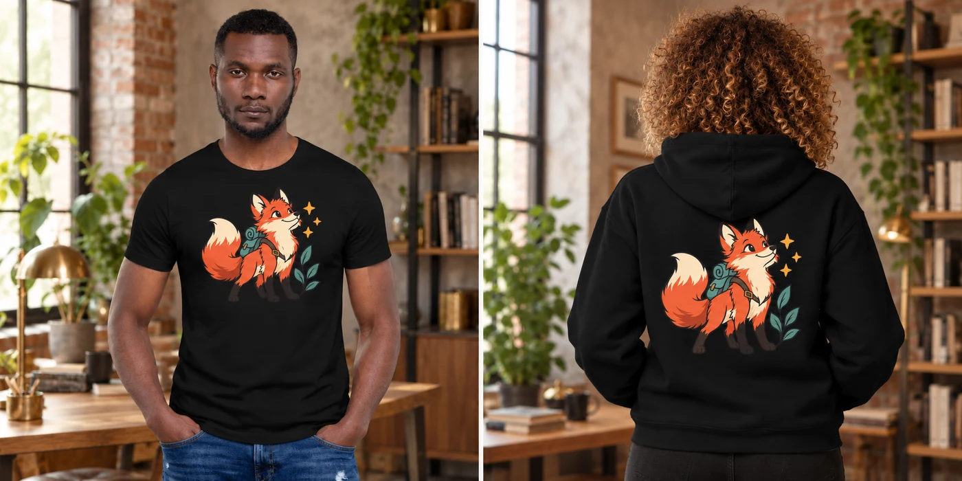 Kids & Family T-shirt front and hoodie back design previews