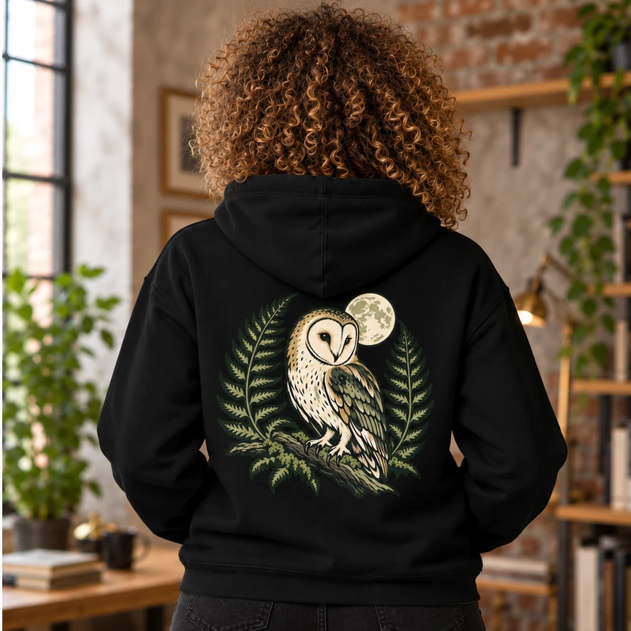 Wildwood Watch Hoodie back print design preview in Black